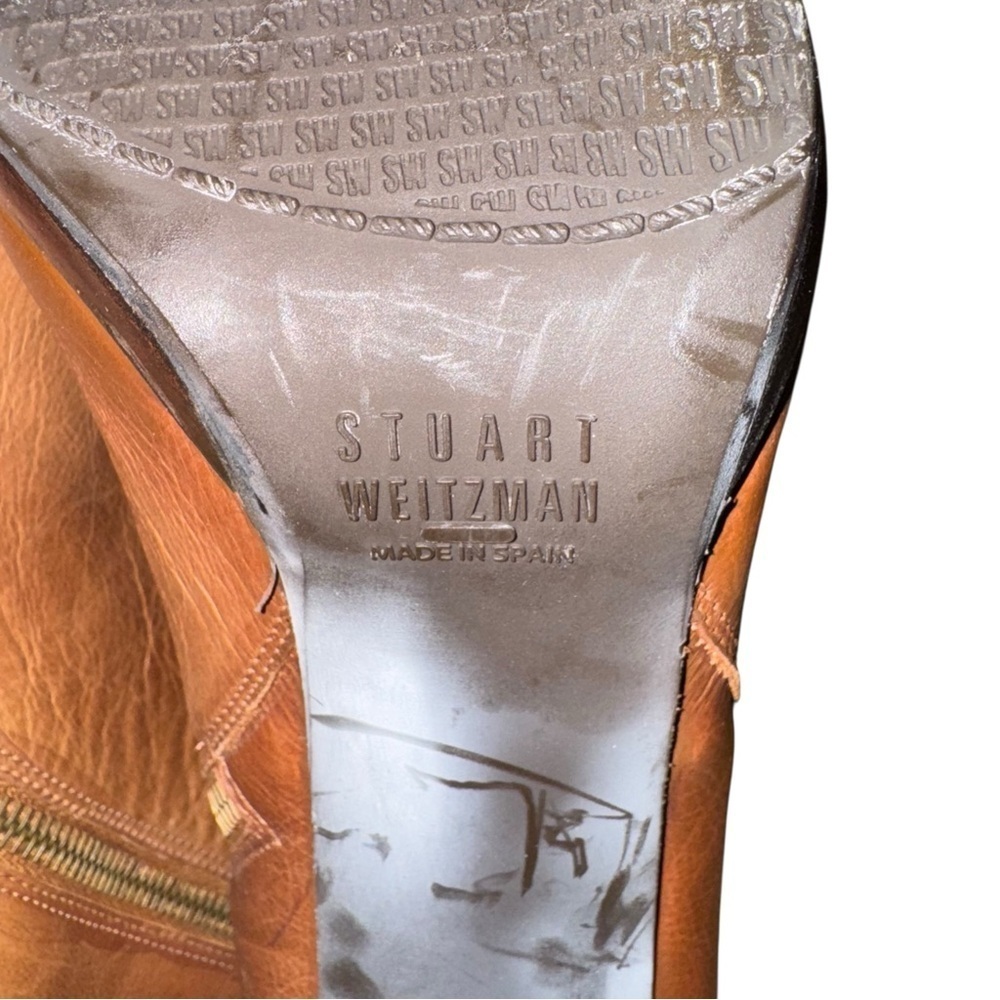 STUART WEITZMAN Backstrap Saddle Old West Calf Leather Ankle Boots Booties 10.5M - Picture 11 of 16